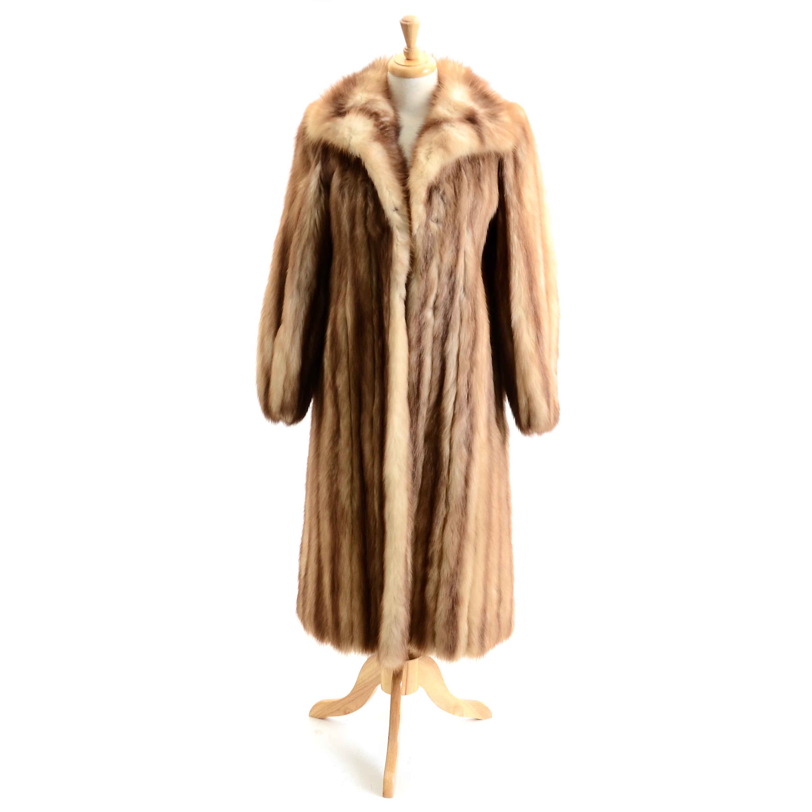 Vintage Full-Length Stone Marten Fur Coat