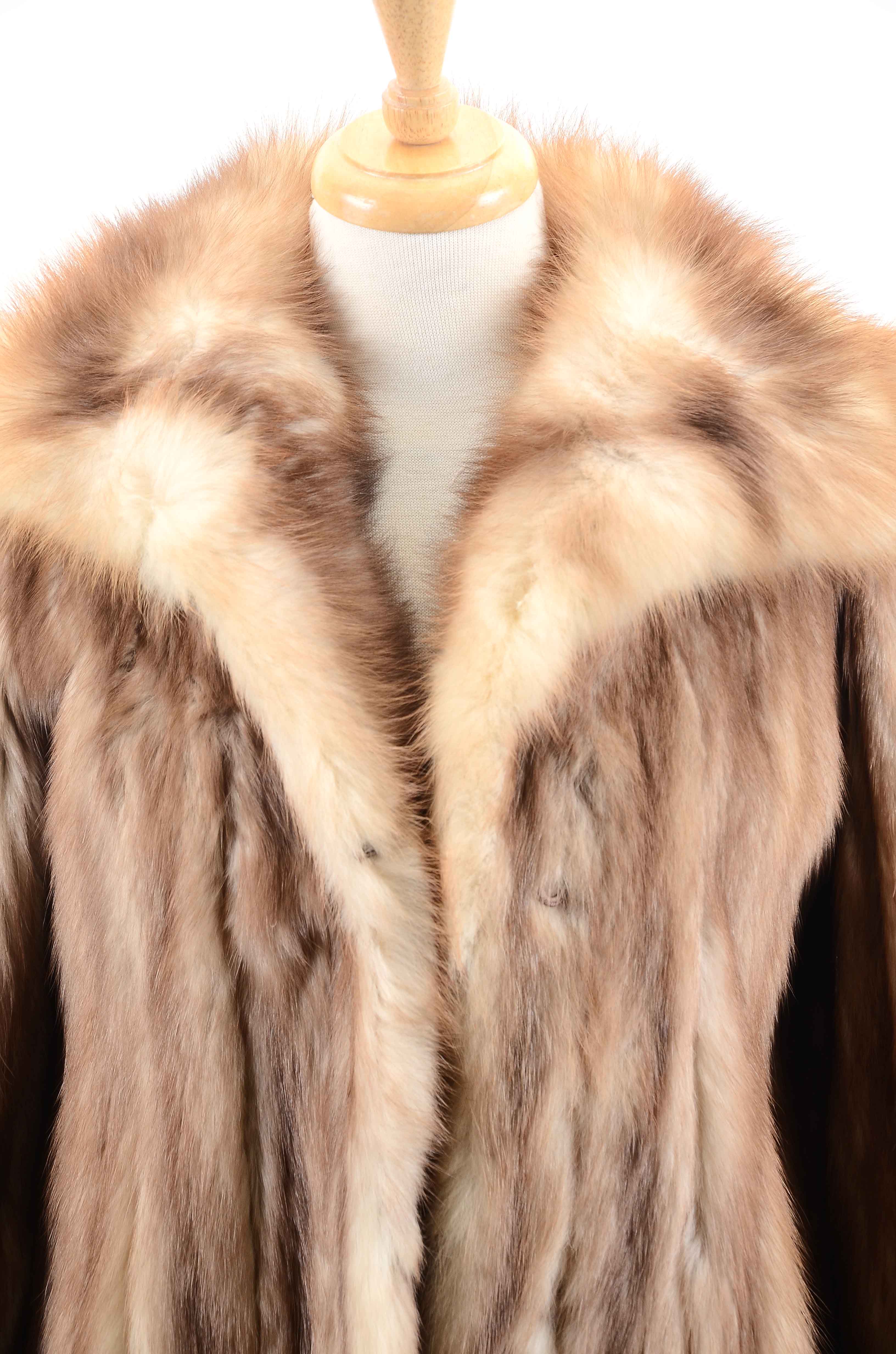 Vintage Full-Length Stone Marten Fur Coat