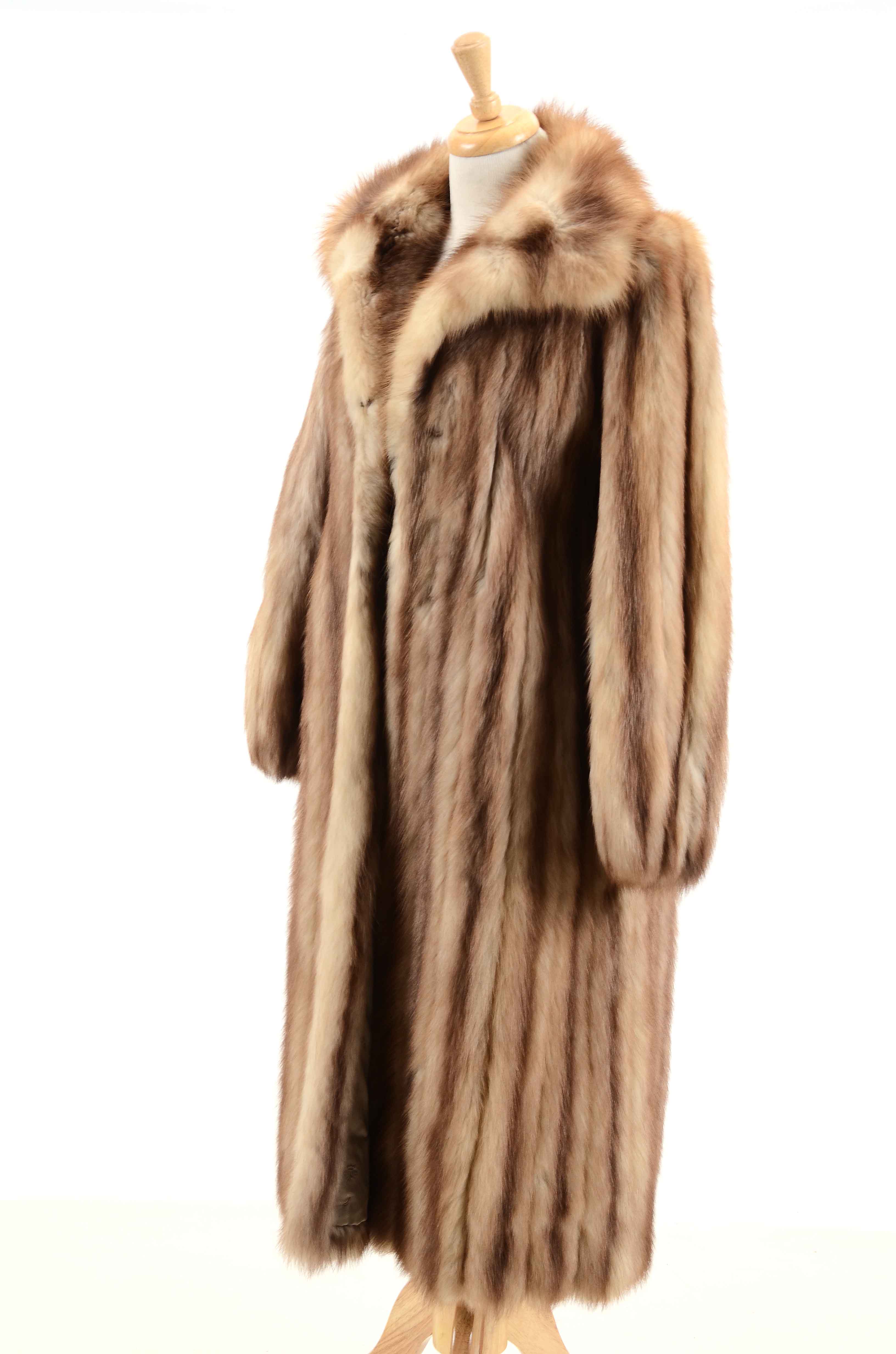 Vintage Full-Length Stone Marten Fur Coat