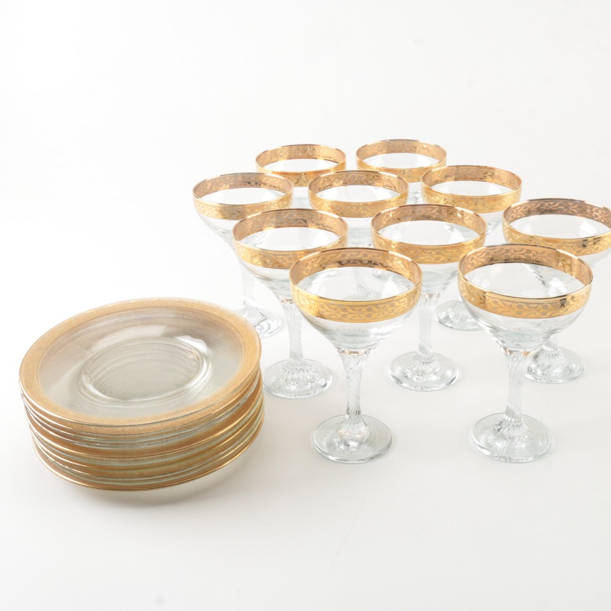 Vintage Gold Encrusted Glassware