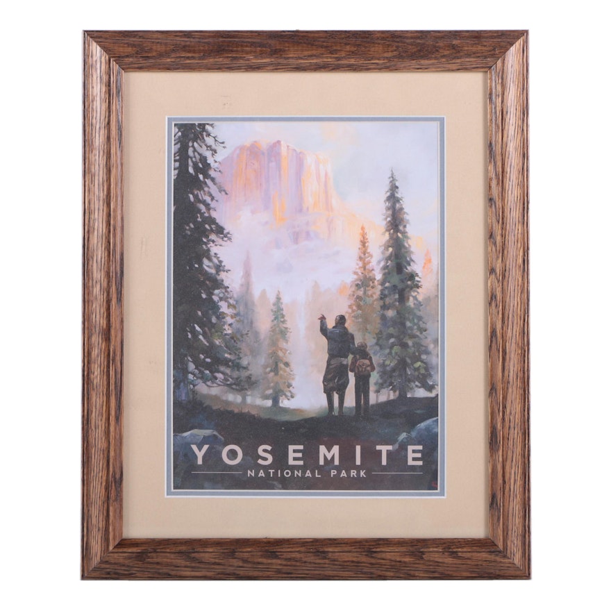 Offset Lithograph on Paper After Vintage Poster for Yosemite National Park