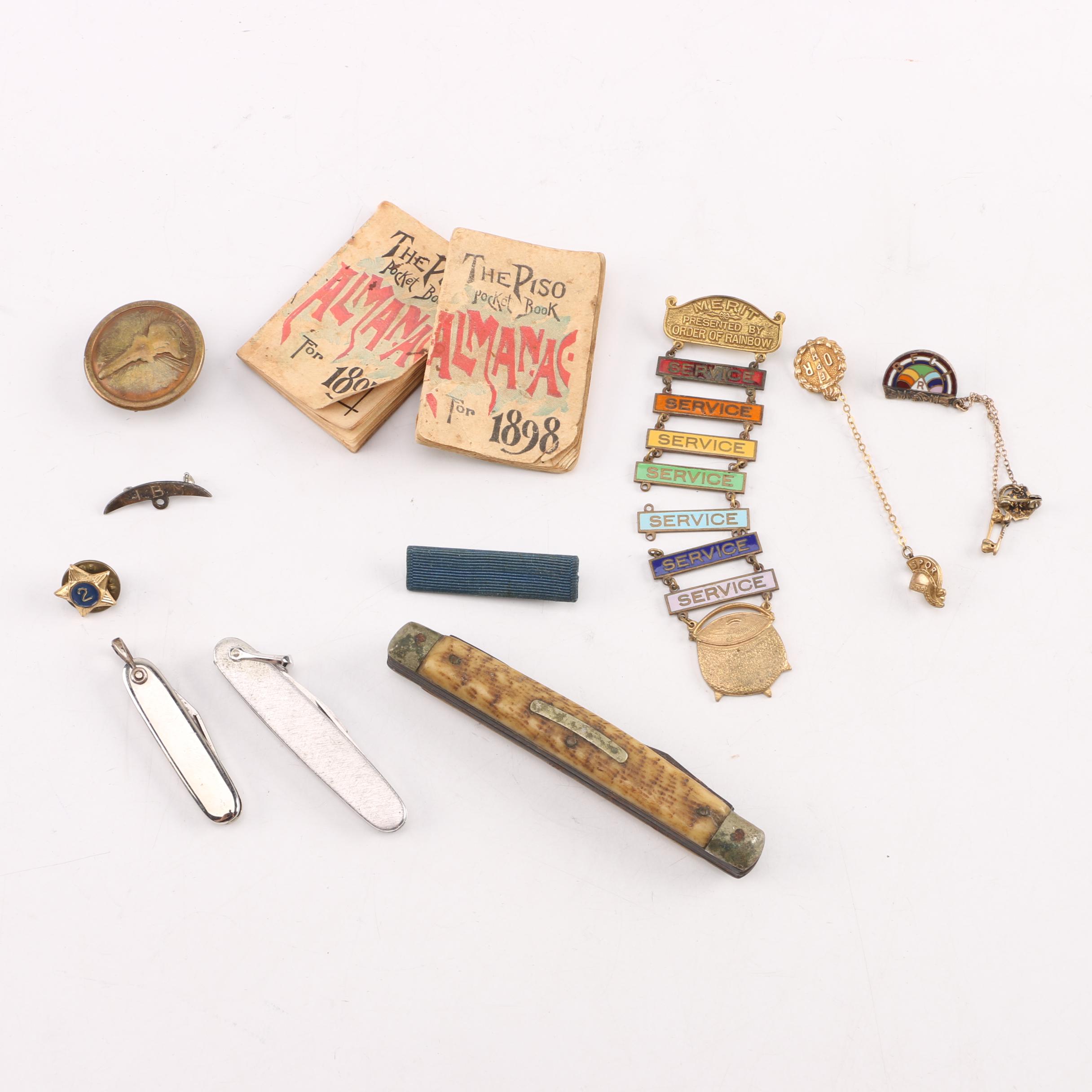 Rainbow Order for Girls Pins and Ephemera