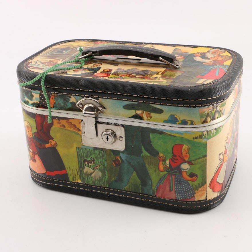 "Heidi" Hand-Decorated Cosmetic Carry-On Travel Case