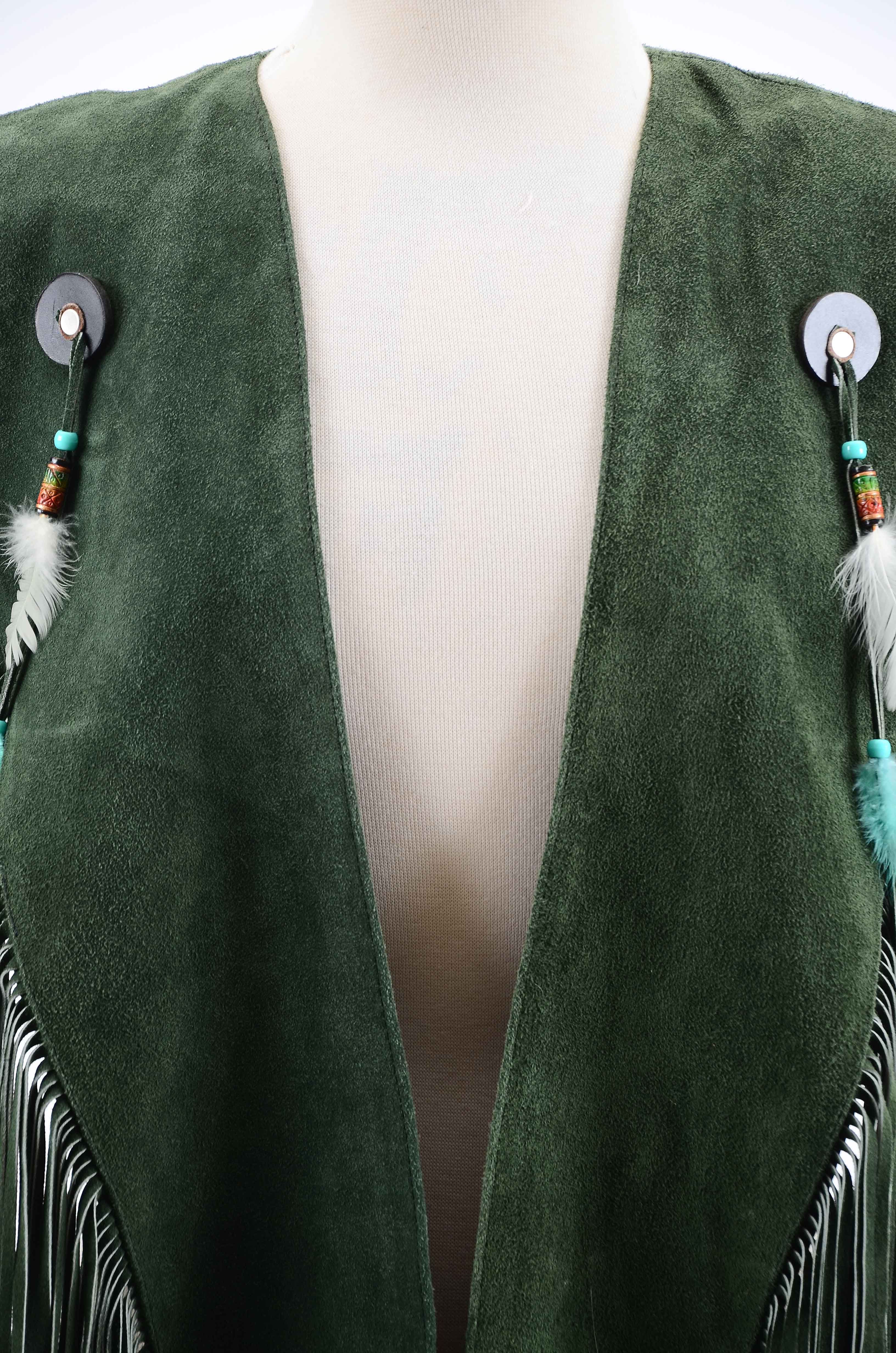 Men's Vintage Fringed Leather Vest