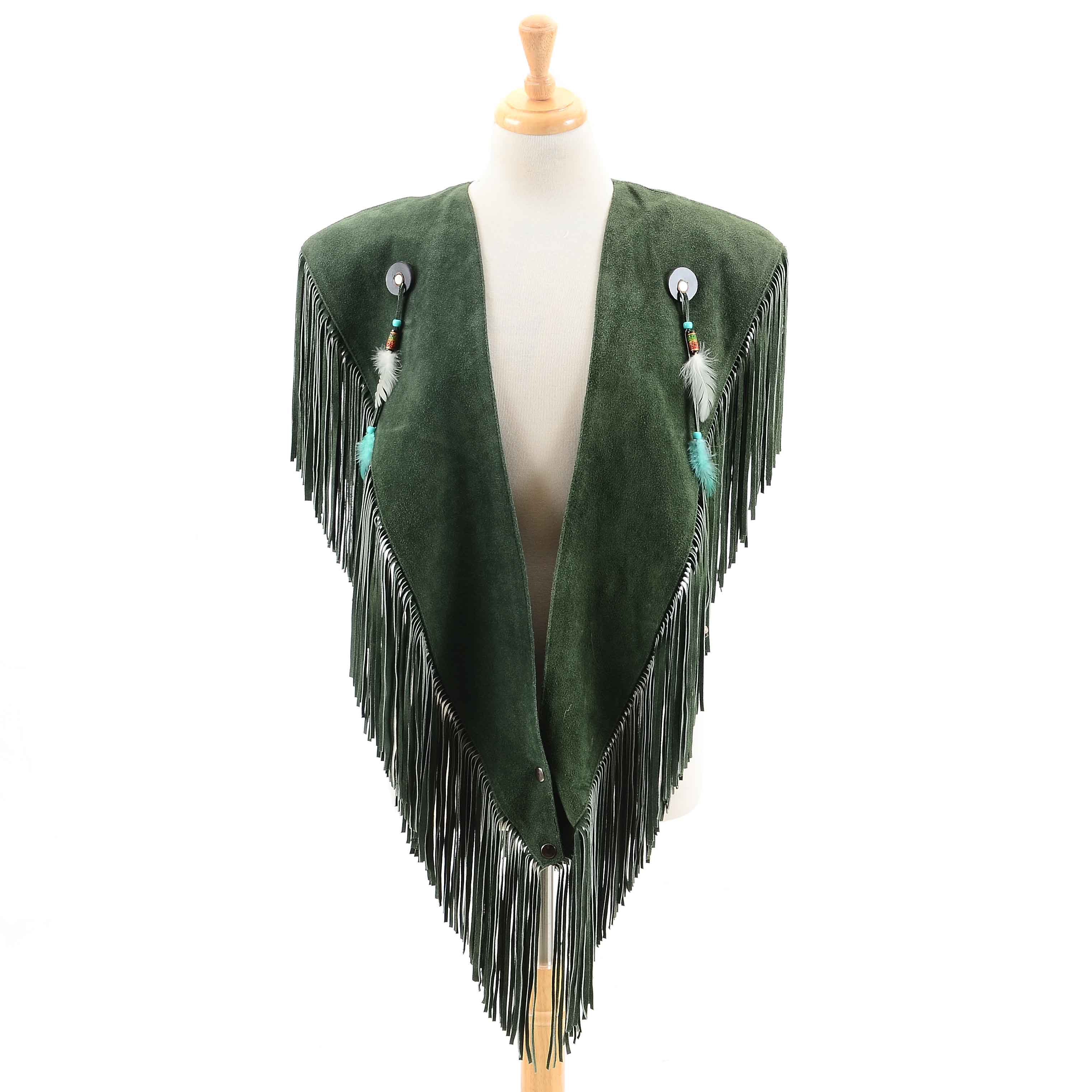 Men's Vintage Fringed Leather Vest