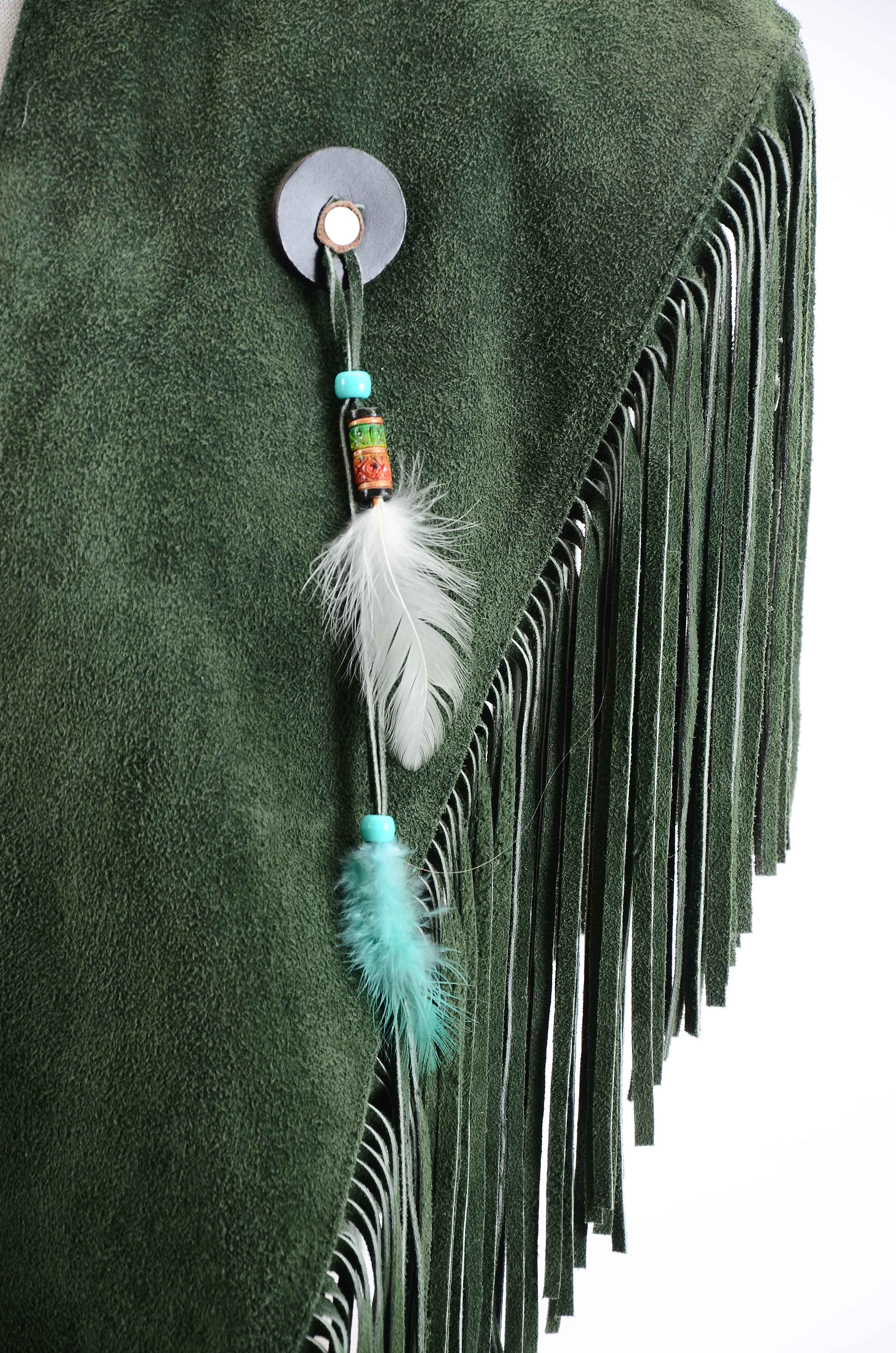 Men's Vintage Fringed Leather Vest