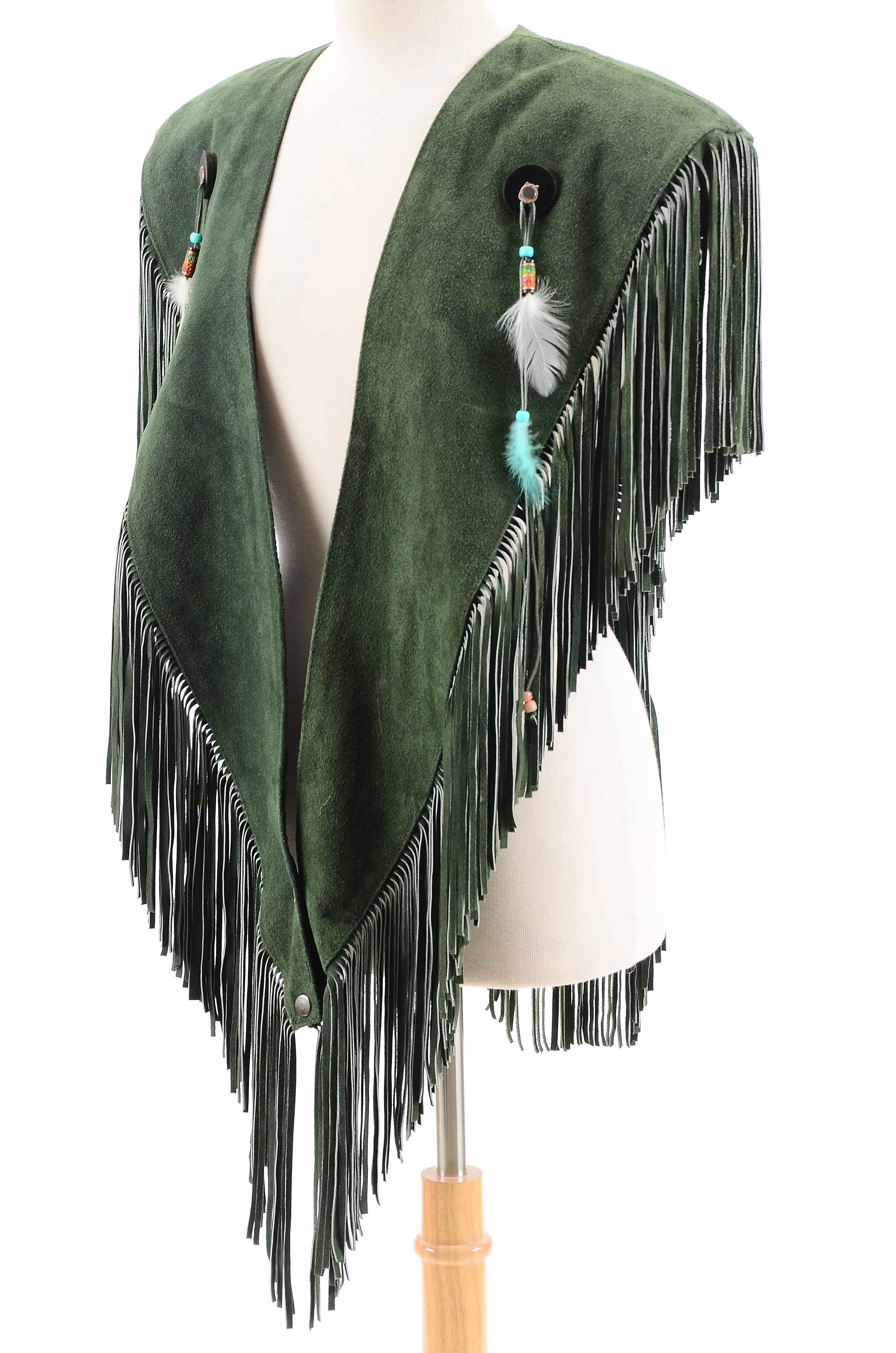 Men's Vintage Fringed Leather Vest