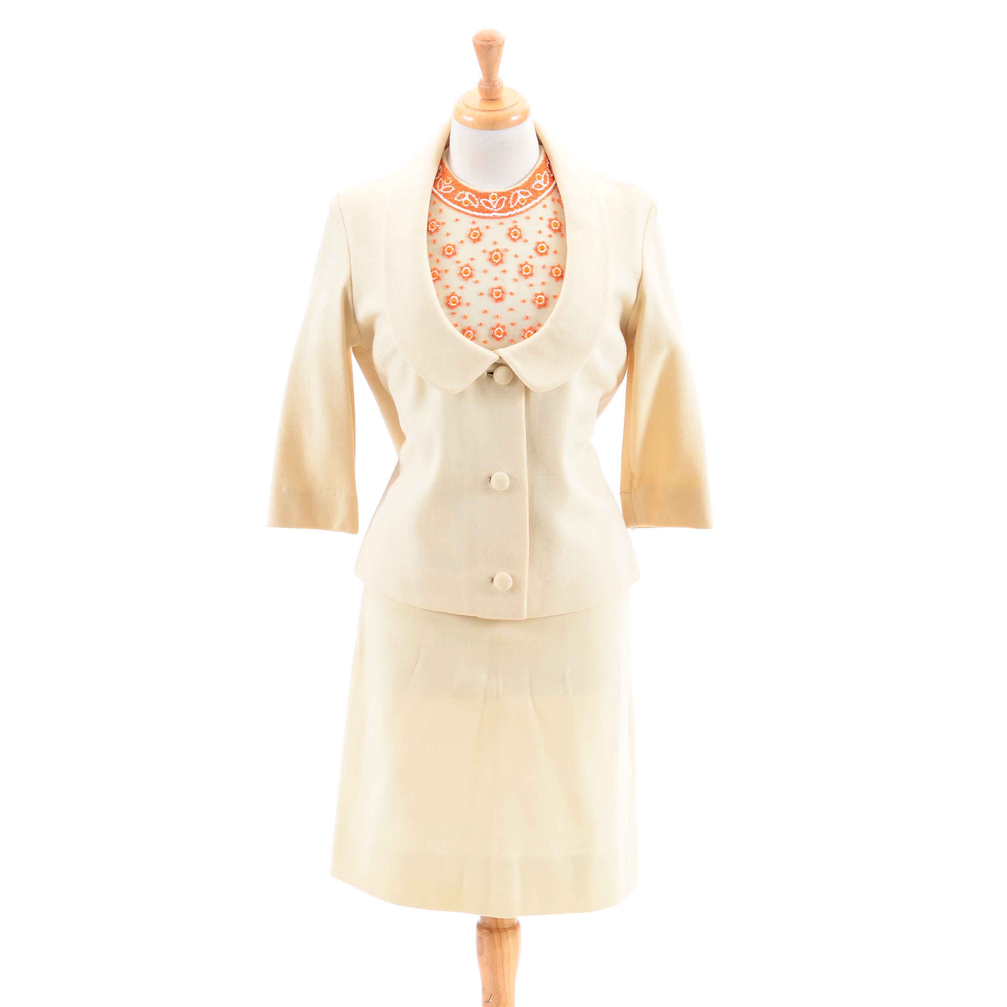 Vintage 1960's Wool Skirt Suit