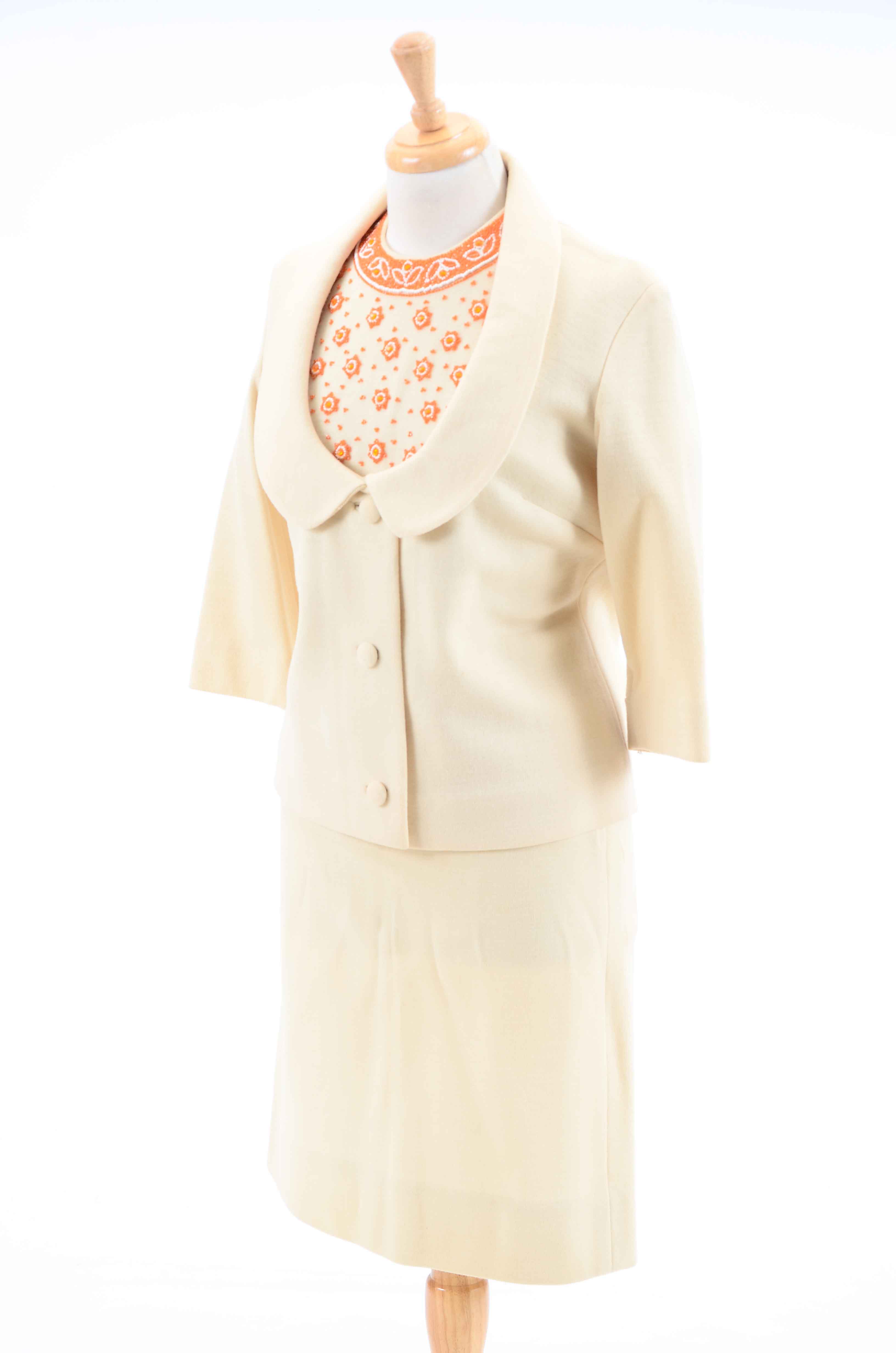 Vintage 1960's Wool Skirt Suit