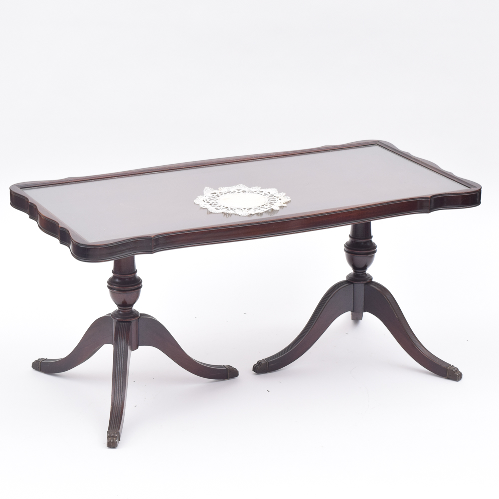 Vintage Twin Pedestal Coffee Table