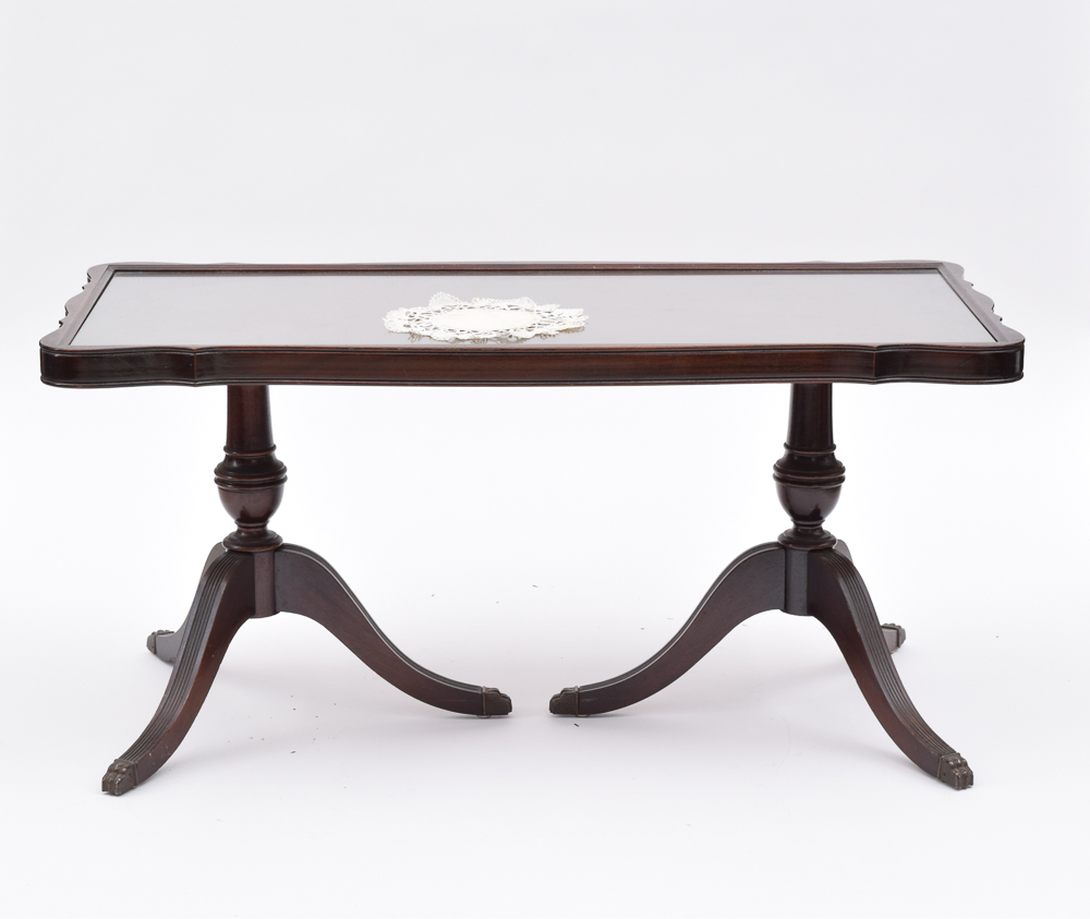 Vintage Twin Pedestal Coffee Table