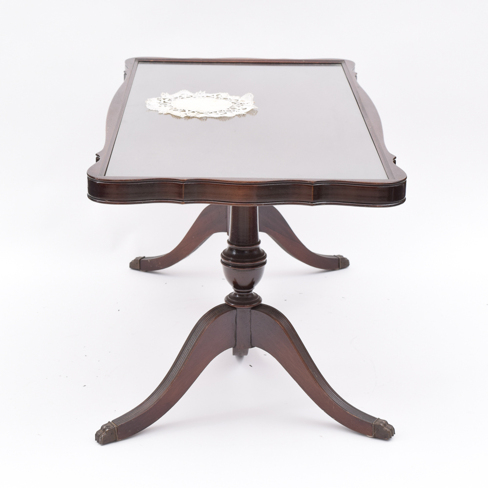 Vintage Twin Pedestal Coffee Table