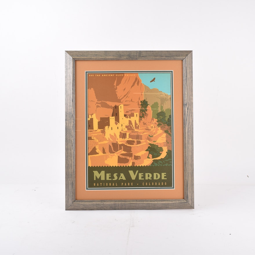 Framed Mesa Verde National Park Travel Advertisement