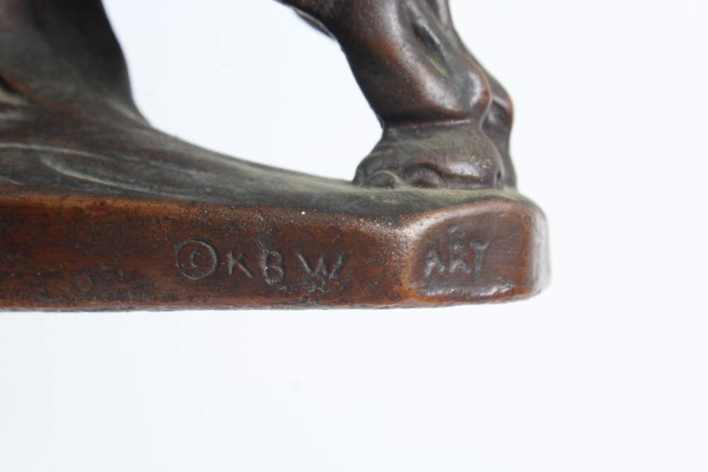 Antique KBW Art Bronze Elephant Bookends