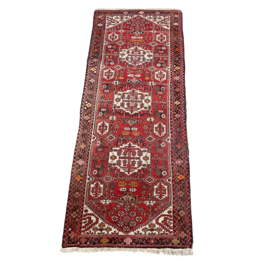 Hand-Knotted Hamadan Wool Carpet Runner