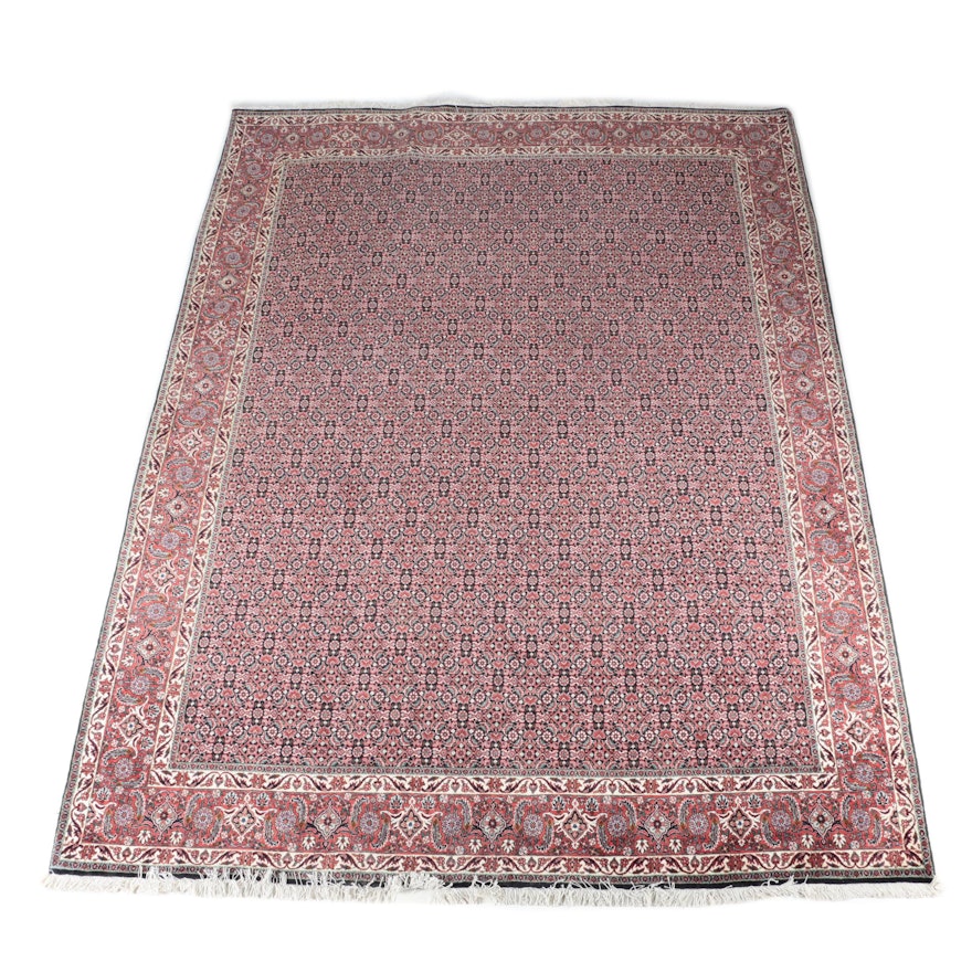 Finely Hand-Knotted Persian Moud Wool Area Rug