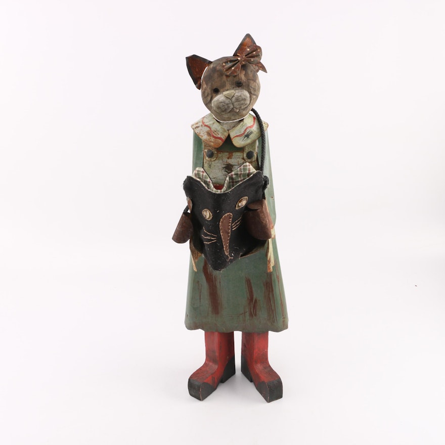 Anthropomorphized Cat Statuette