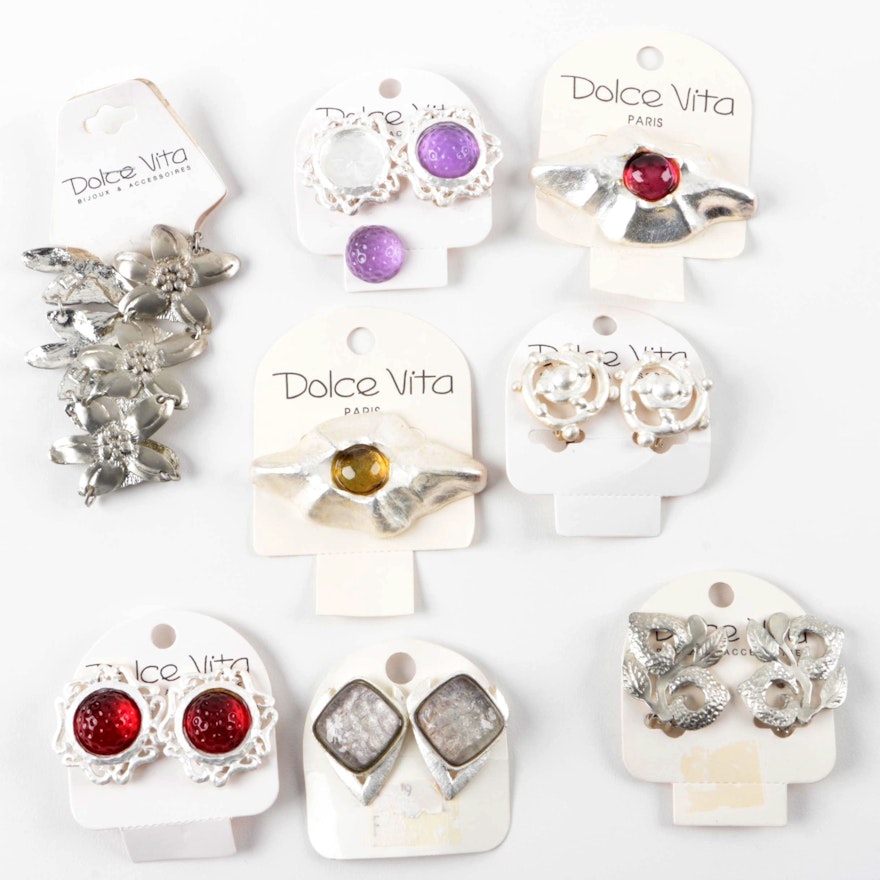 Assortment of Dolce Vita Earrings, Bracelets, and Brooches