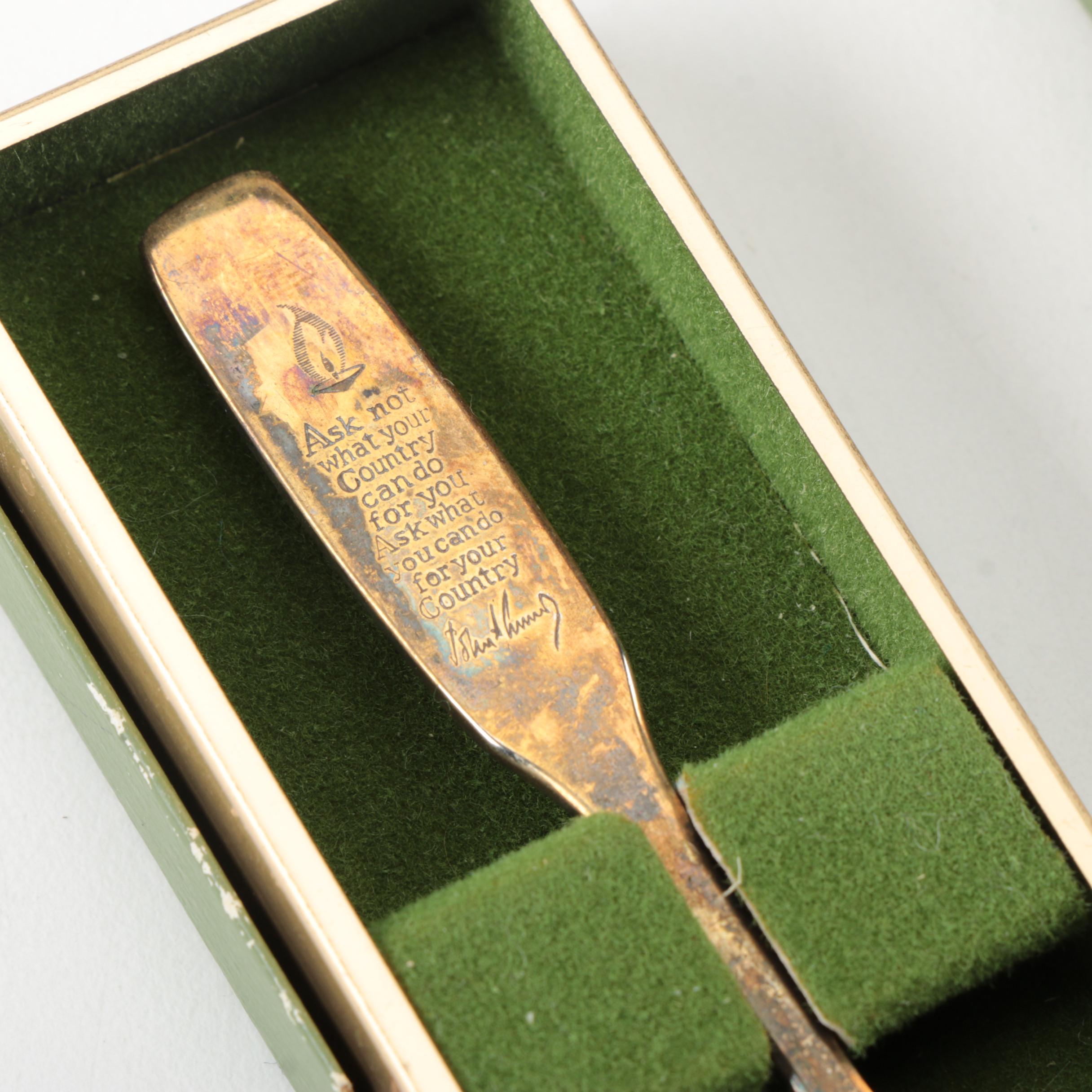 Oneida Silversmiths "Men of Peace" Silver Plate Spoons with Figurines