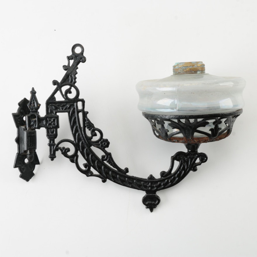 Victorian Style Wall Mount Oil Lamp