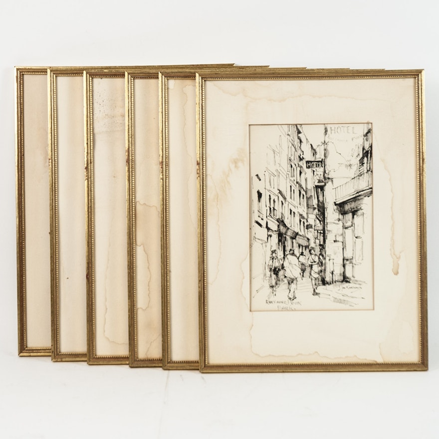 Six Framed Offset Lithographs by Jan Korthals