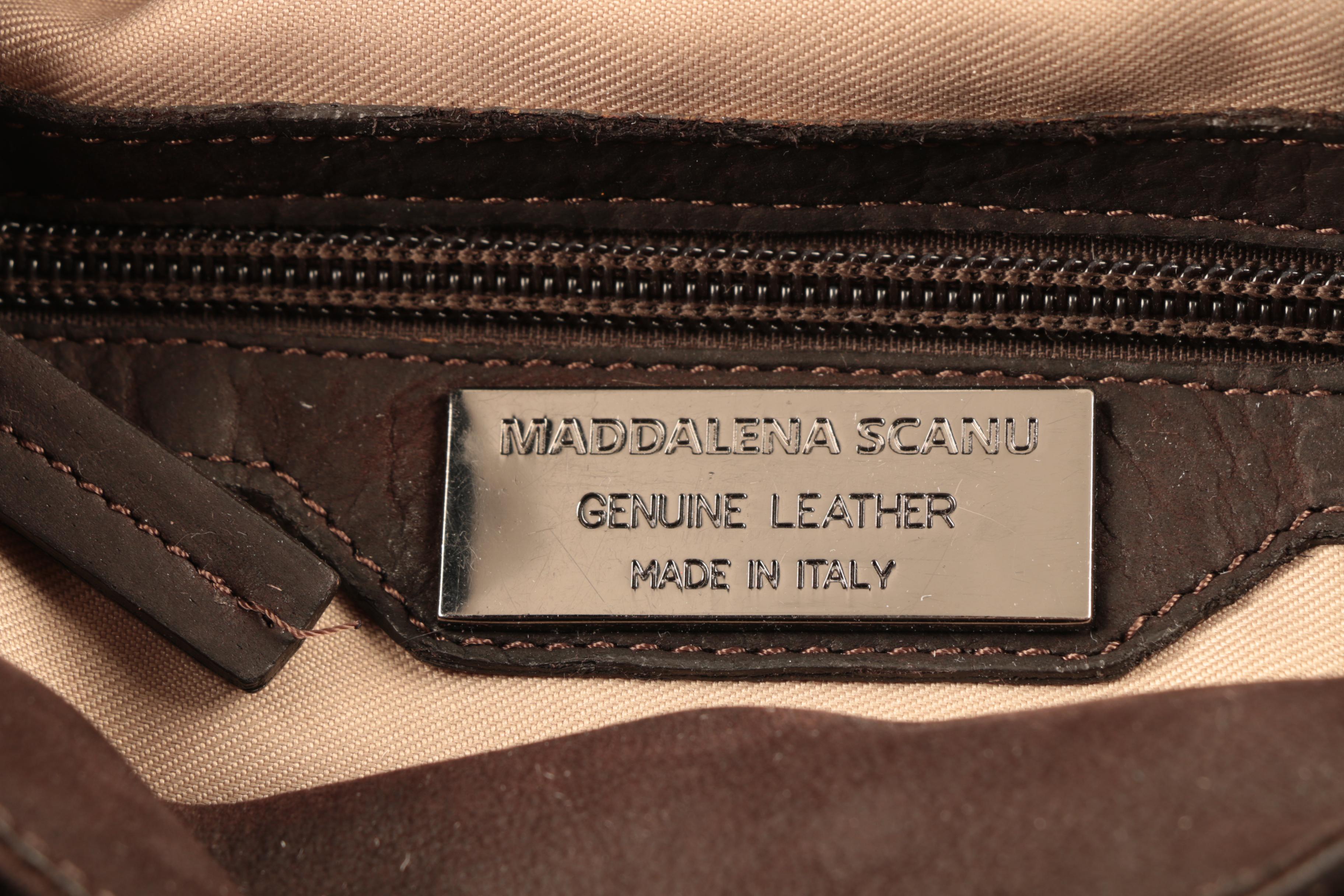 Maddalena Scanu Brown Leather Satchel Handbag