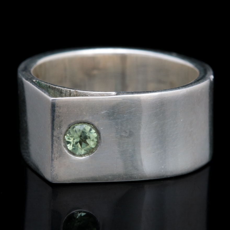 Sterling Silver and Peridot Ring