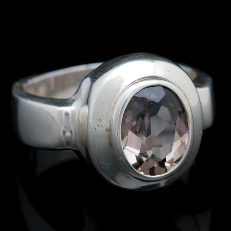 Sterling Silver and Smoky Quartz Ring