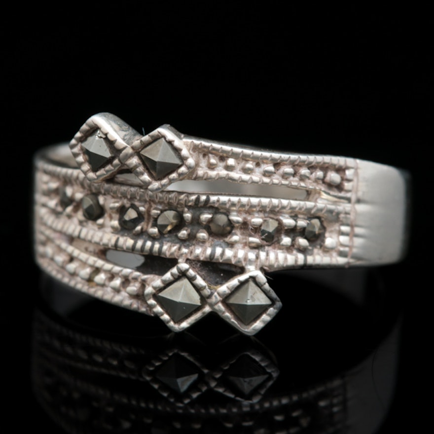 Sterling Silver and Marcasite Ring