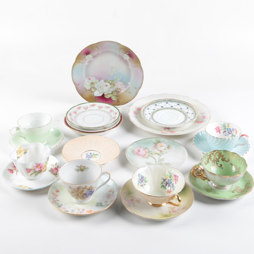 Vintage Teacups and Plates Including Shelley