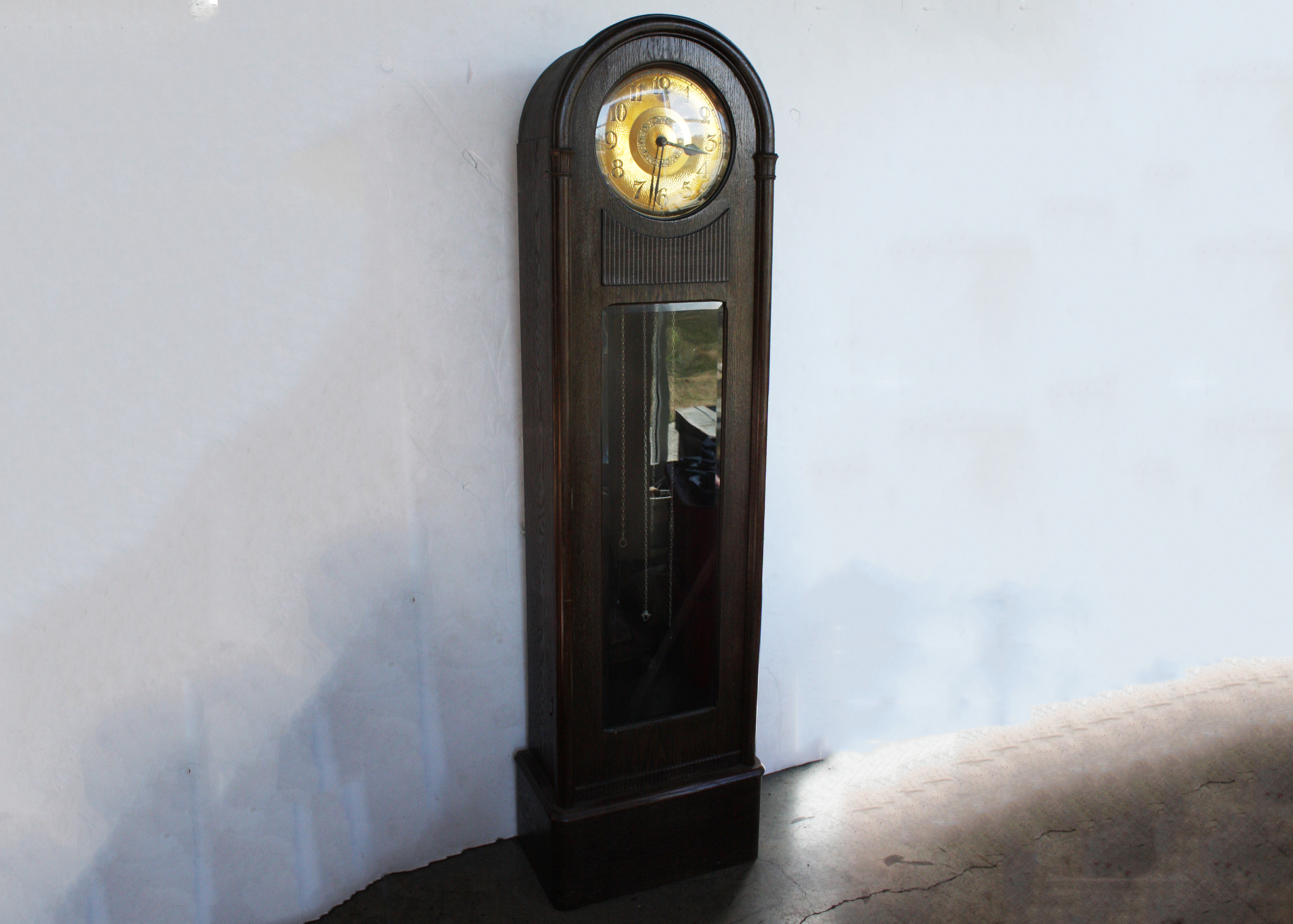 Antique Divina Gong Carved Wooden Grandfather Clock