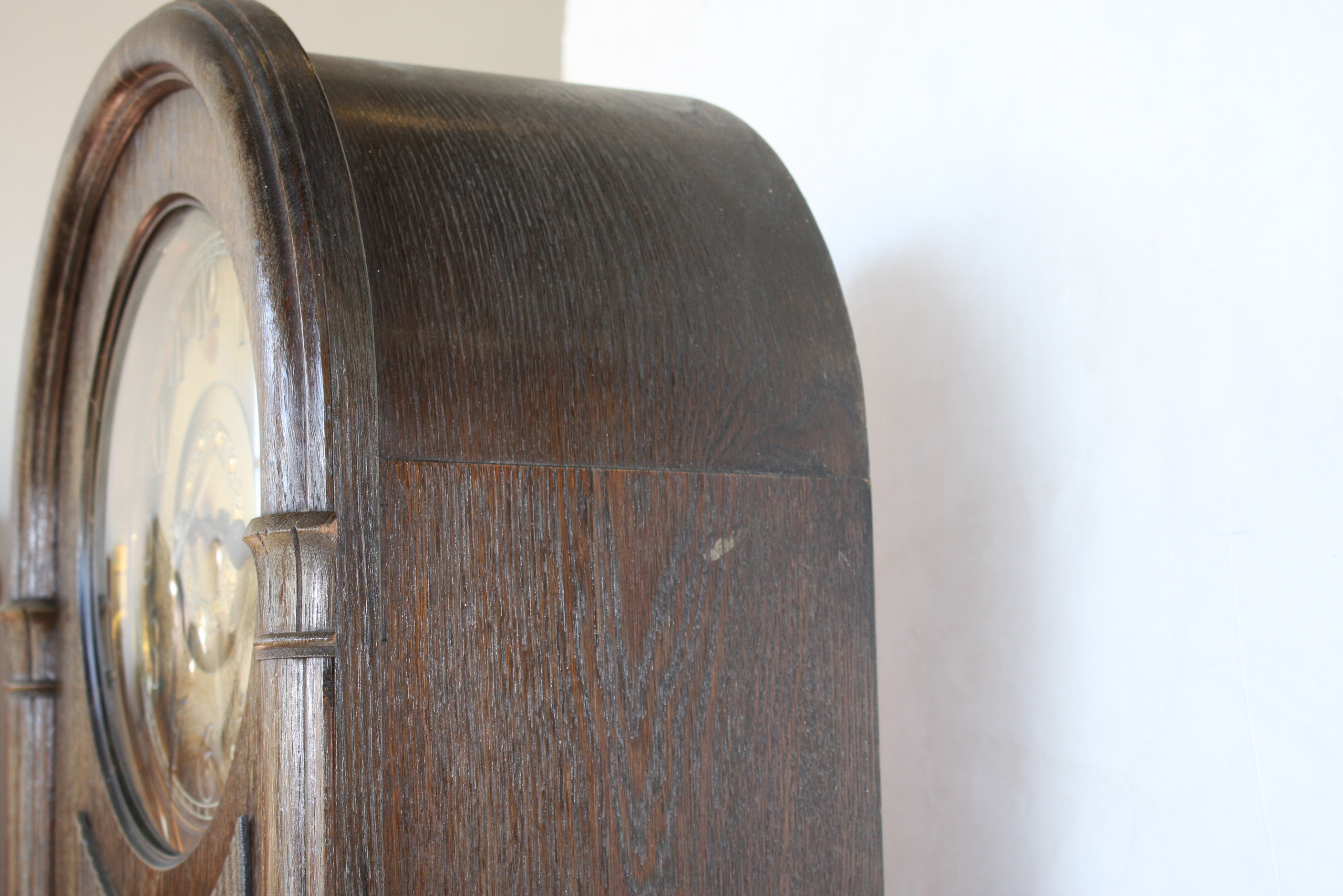 Antique Divina Gong Carved Wooden Grandfather Clock