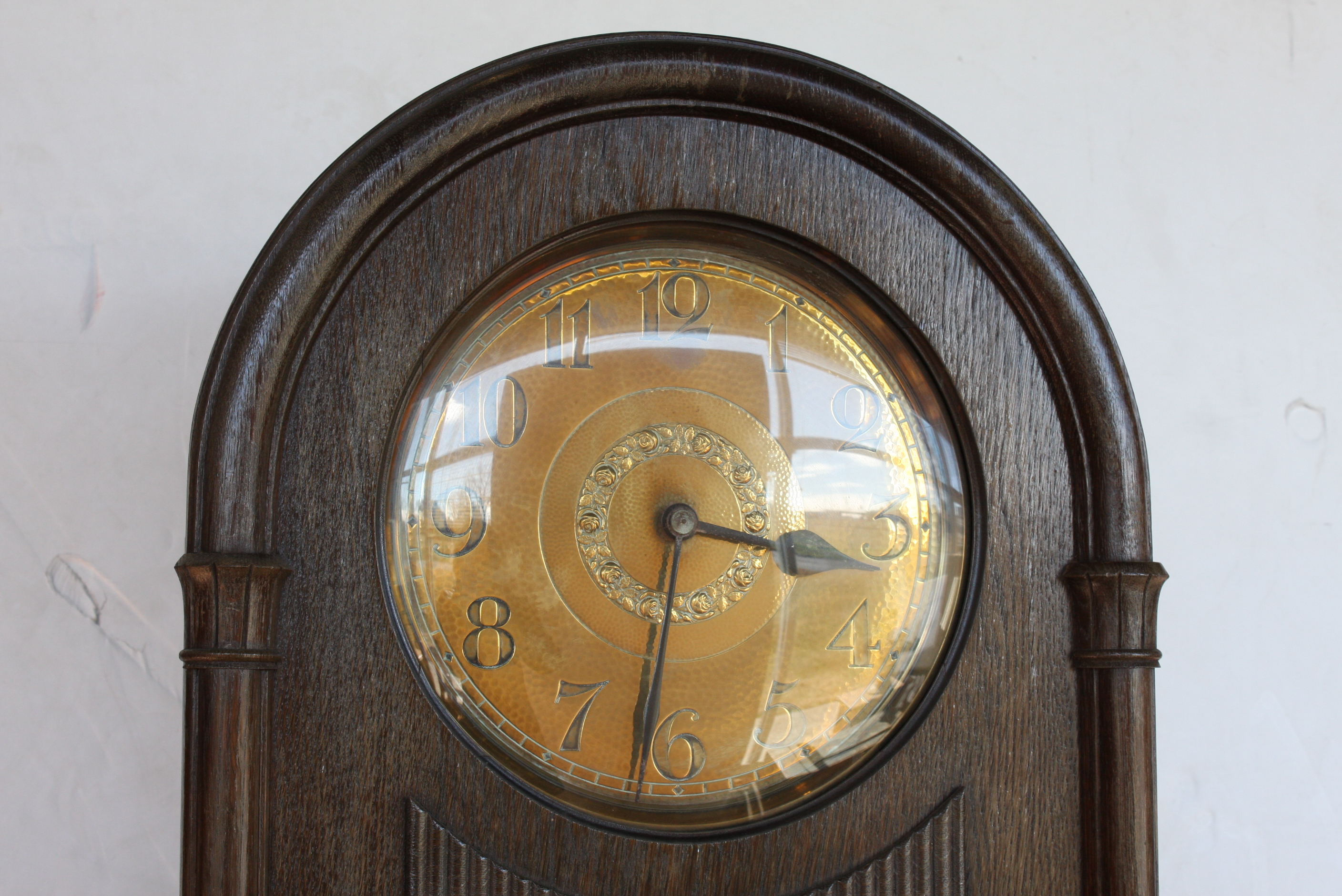 Antique Divina Gong Carved Wooden Grandfather Clock