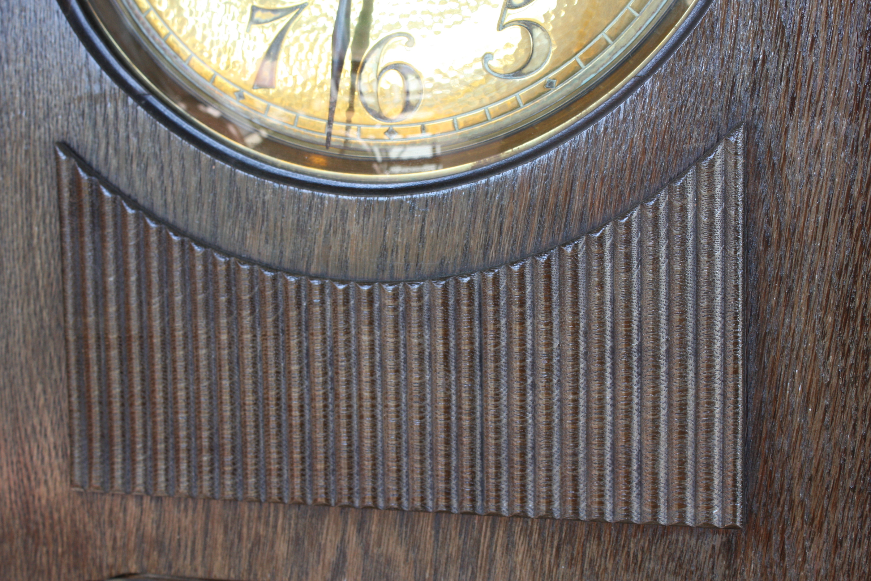 Antique Divina Gong Carved Wooden Grandfather Clock