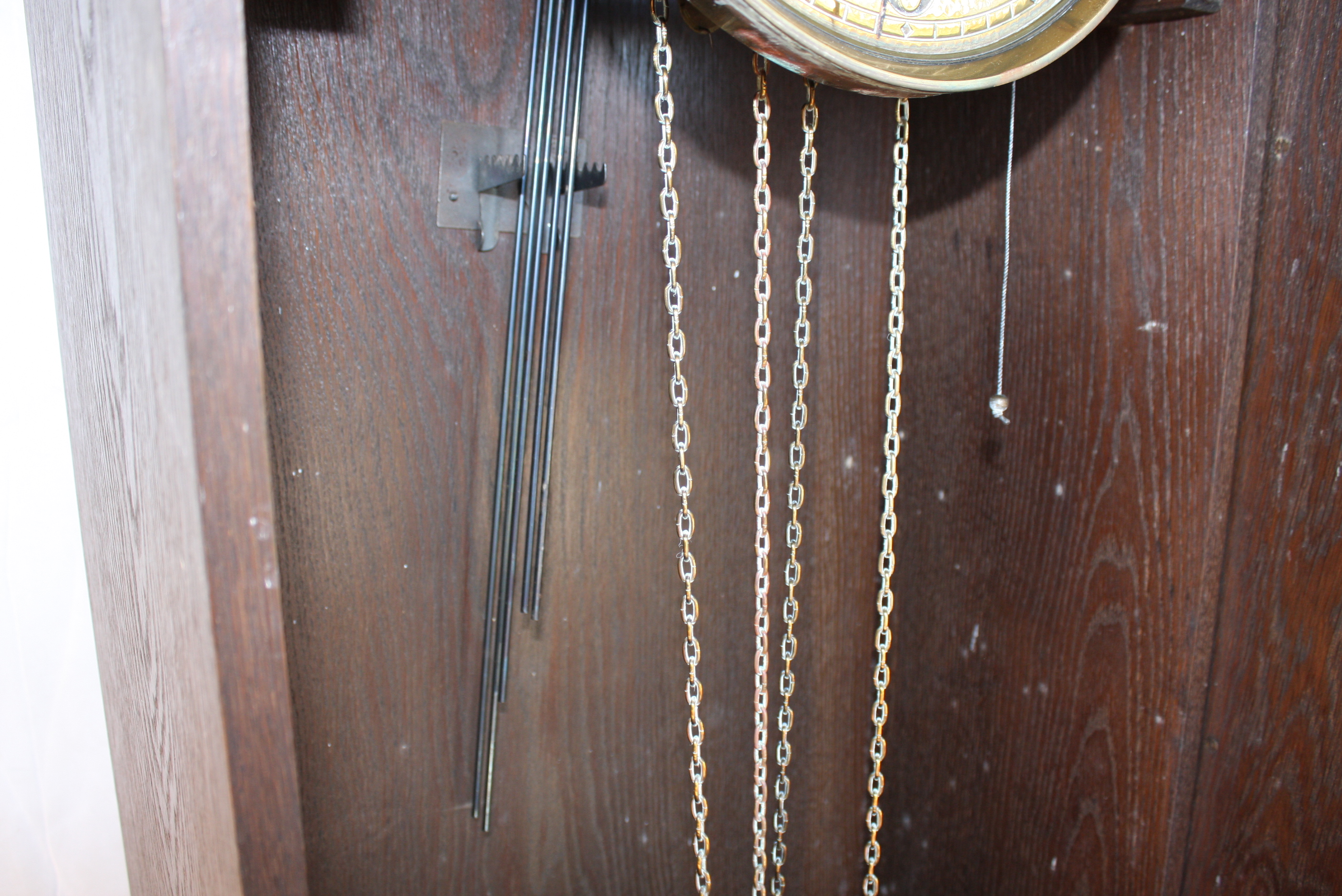 Antique Divina Gong Carved Wooden Grandfather Clock