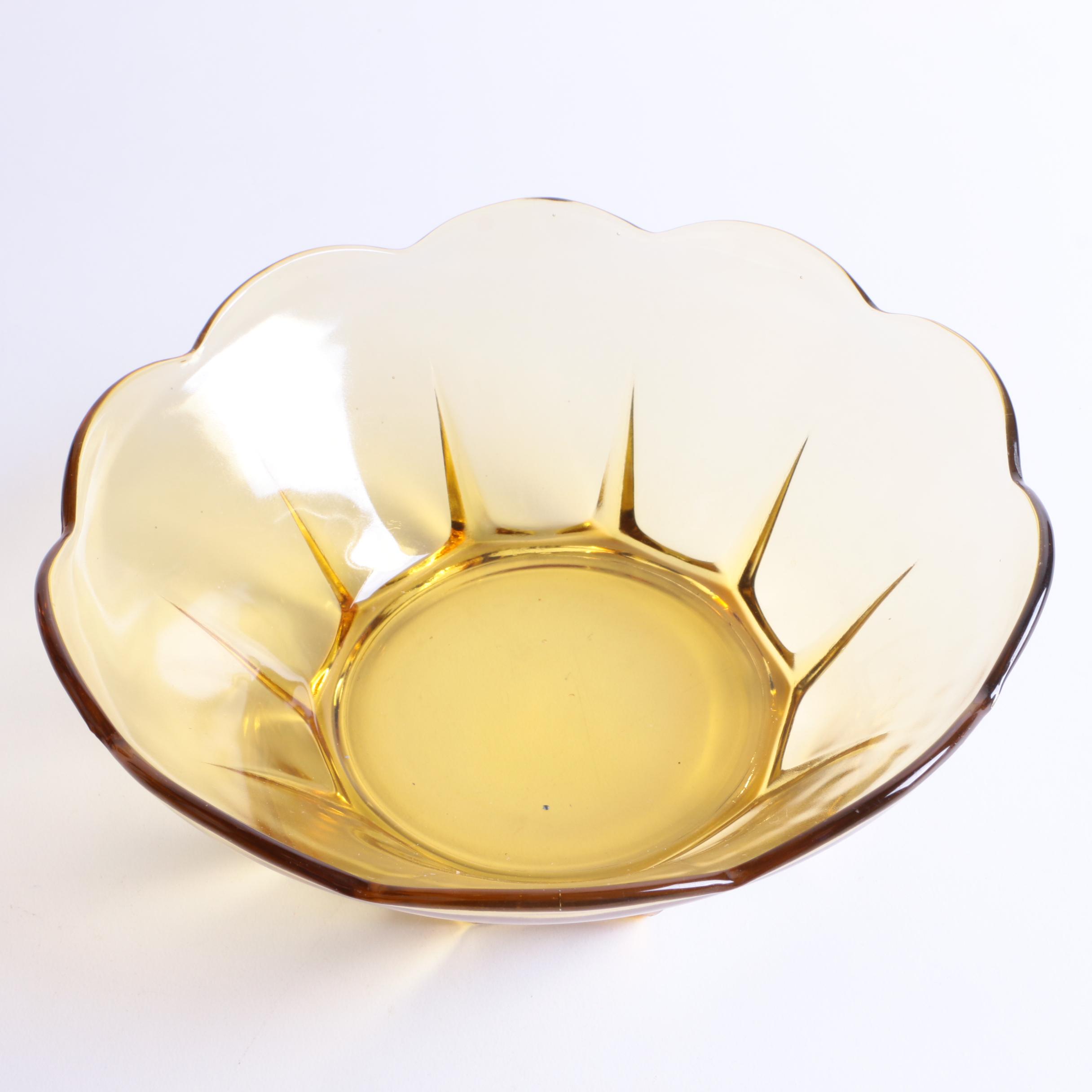 Anchor Hocking "Swedish Modern Amber" Chip and Dip Set