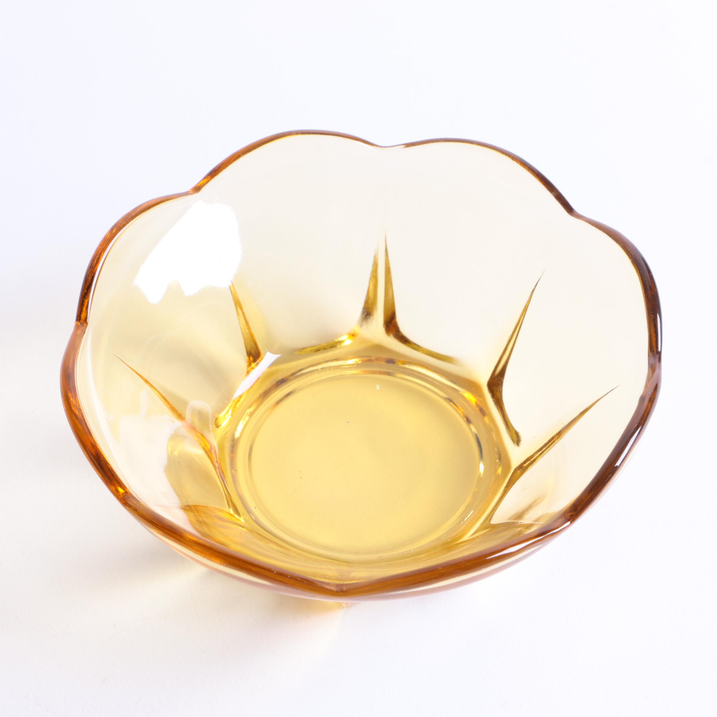 Anchor Hocking "Swedish Modern Amber" Chip and Dip Set