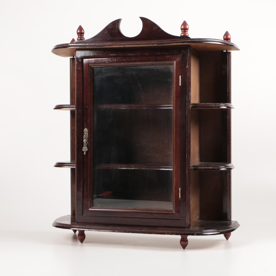 Tabletop Mahogany Curio Cabinet