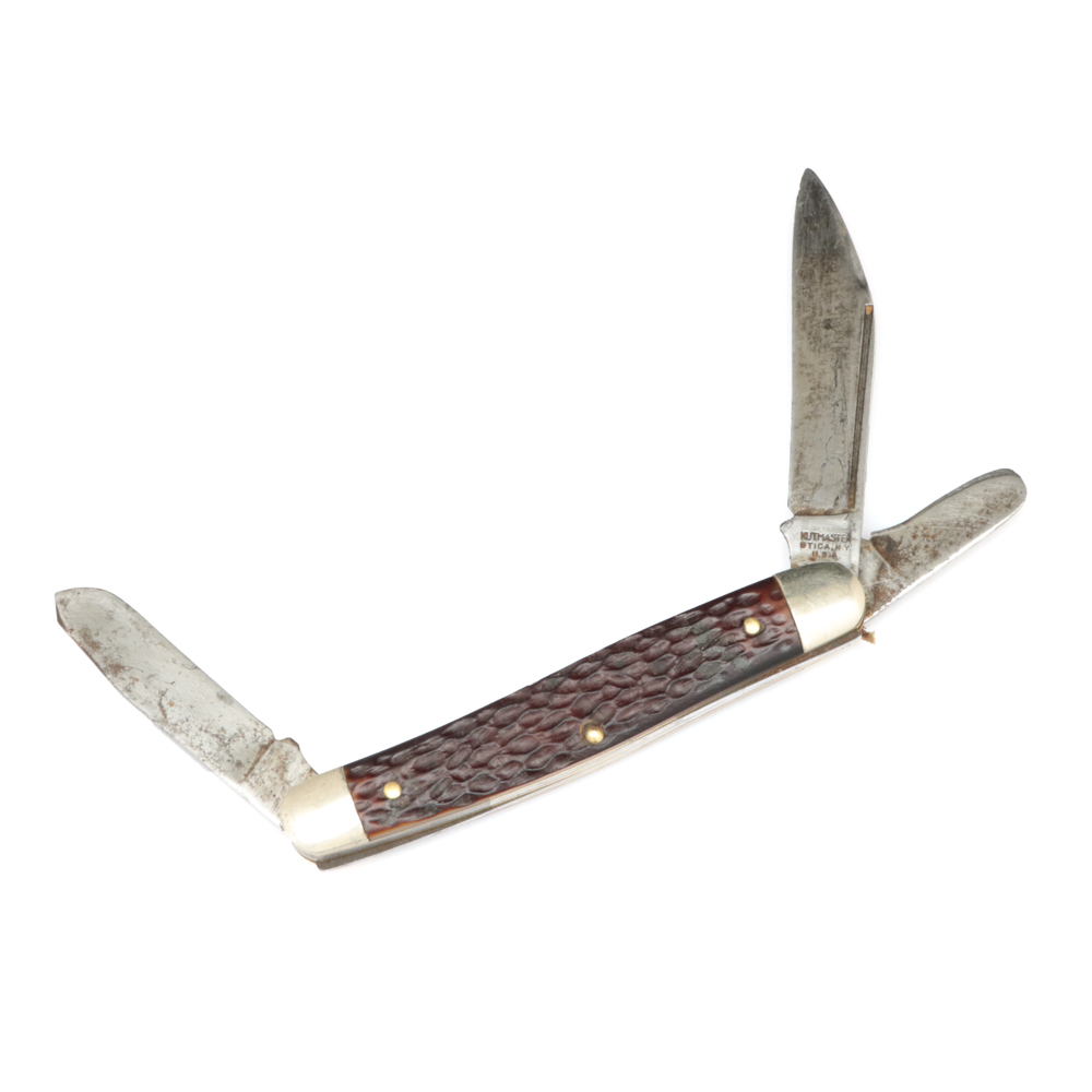 Vintage Kutmaster Three Blade Stockman Pocket Knife