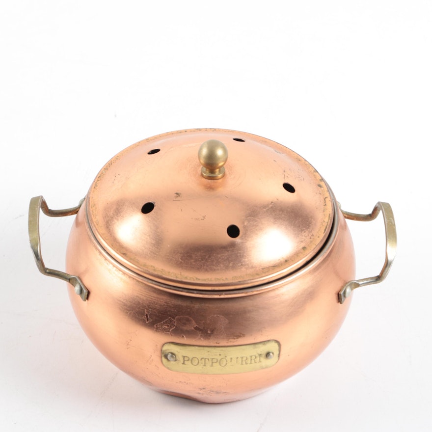 Copper and Brass Potpourri Container
