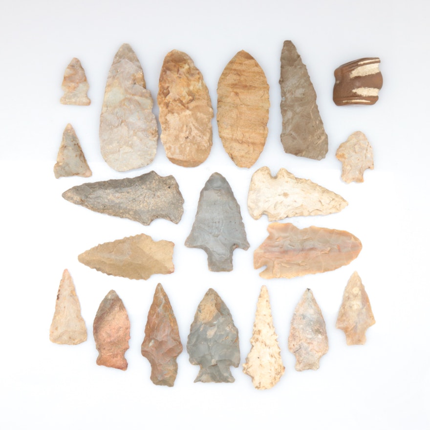 Assortment of Arrowheads and Stones