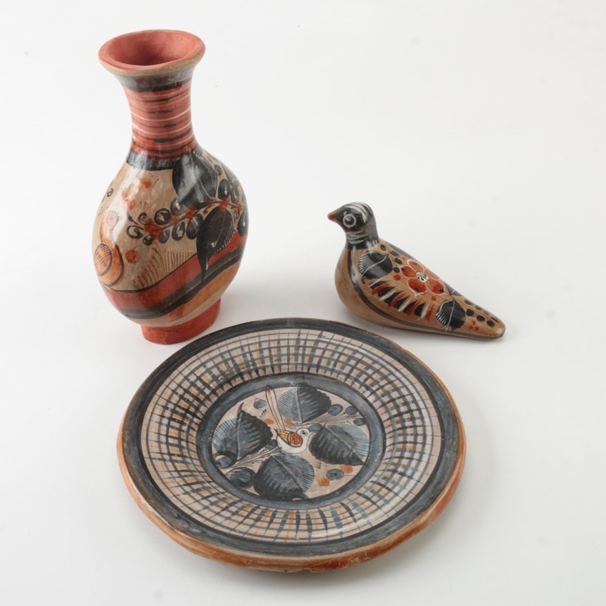 Handpainted Mexican Folk Art Pottery