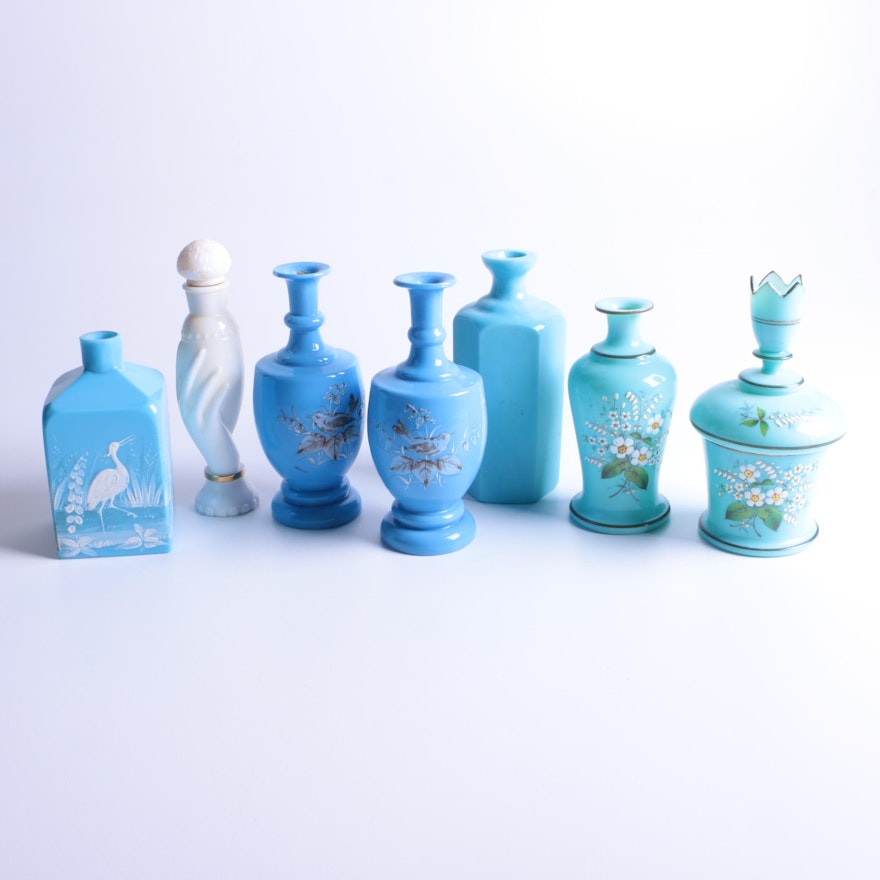 Opaline and Glass Bottles and Vases