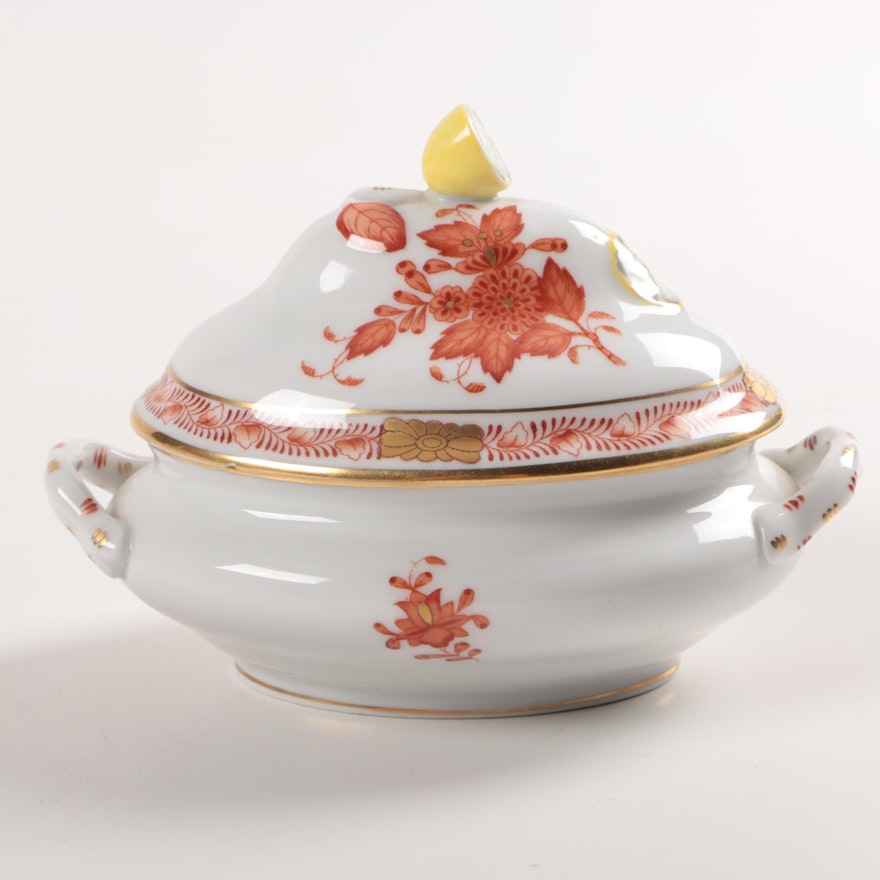 Herend "Chinese Bouquet Rust" Directoire Style Porcelain Tureen