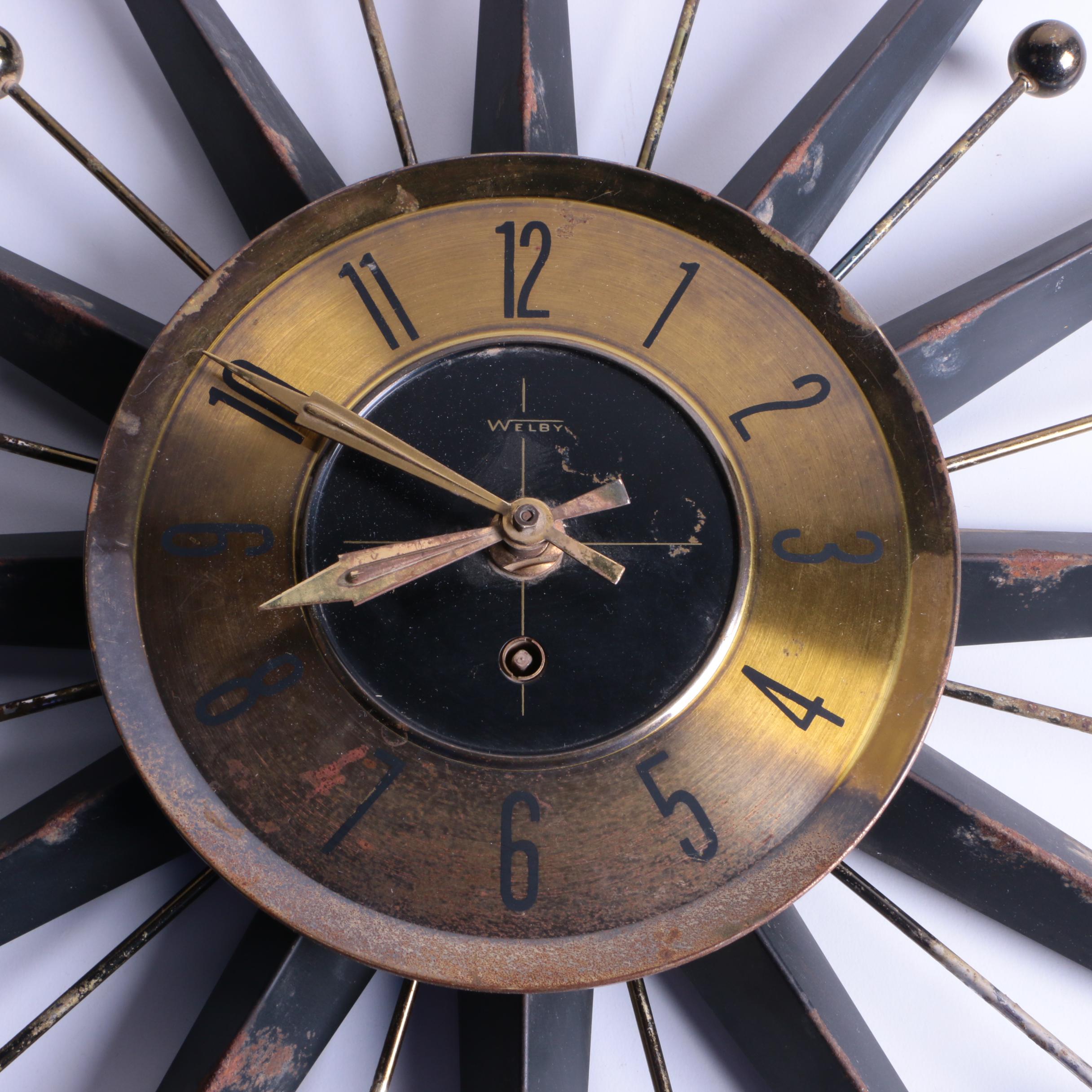PRIORITY-Mid Century Modern Welby Starburst Wall Clock