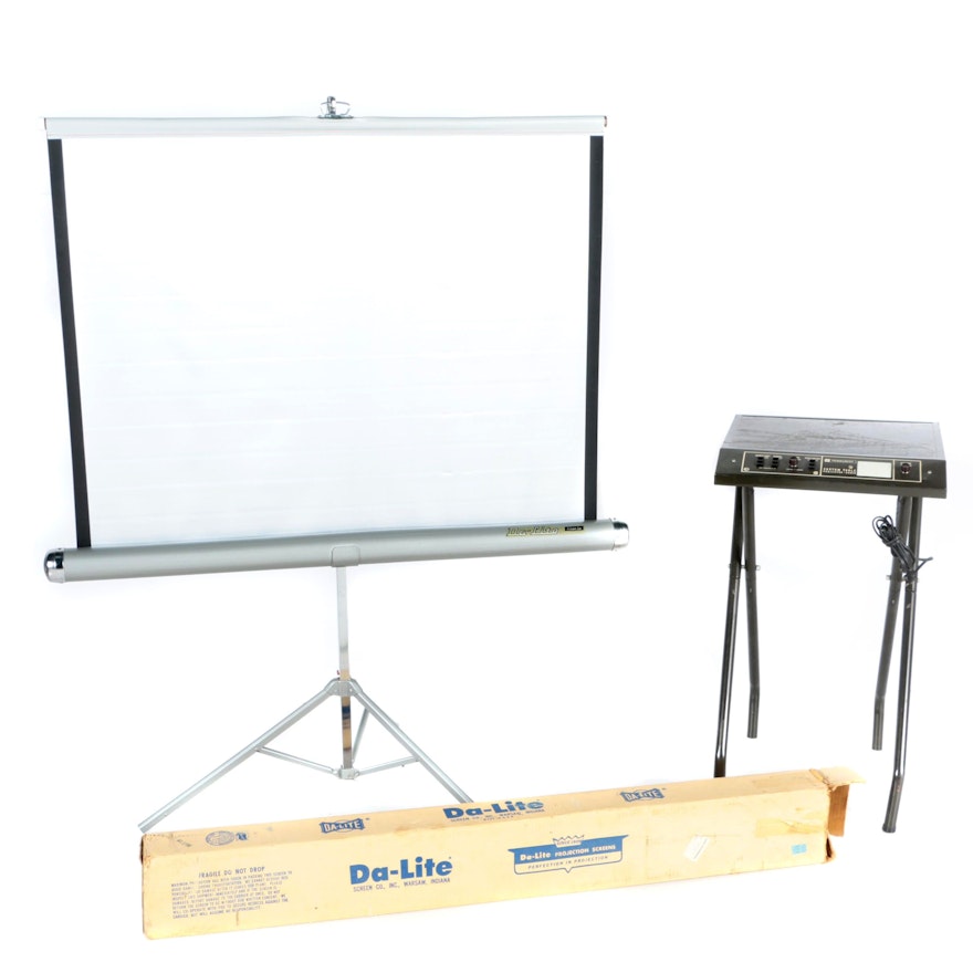 Da-Lite Projector Screen and Penncrest Projector Table