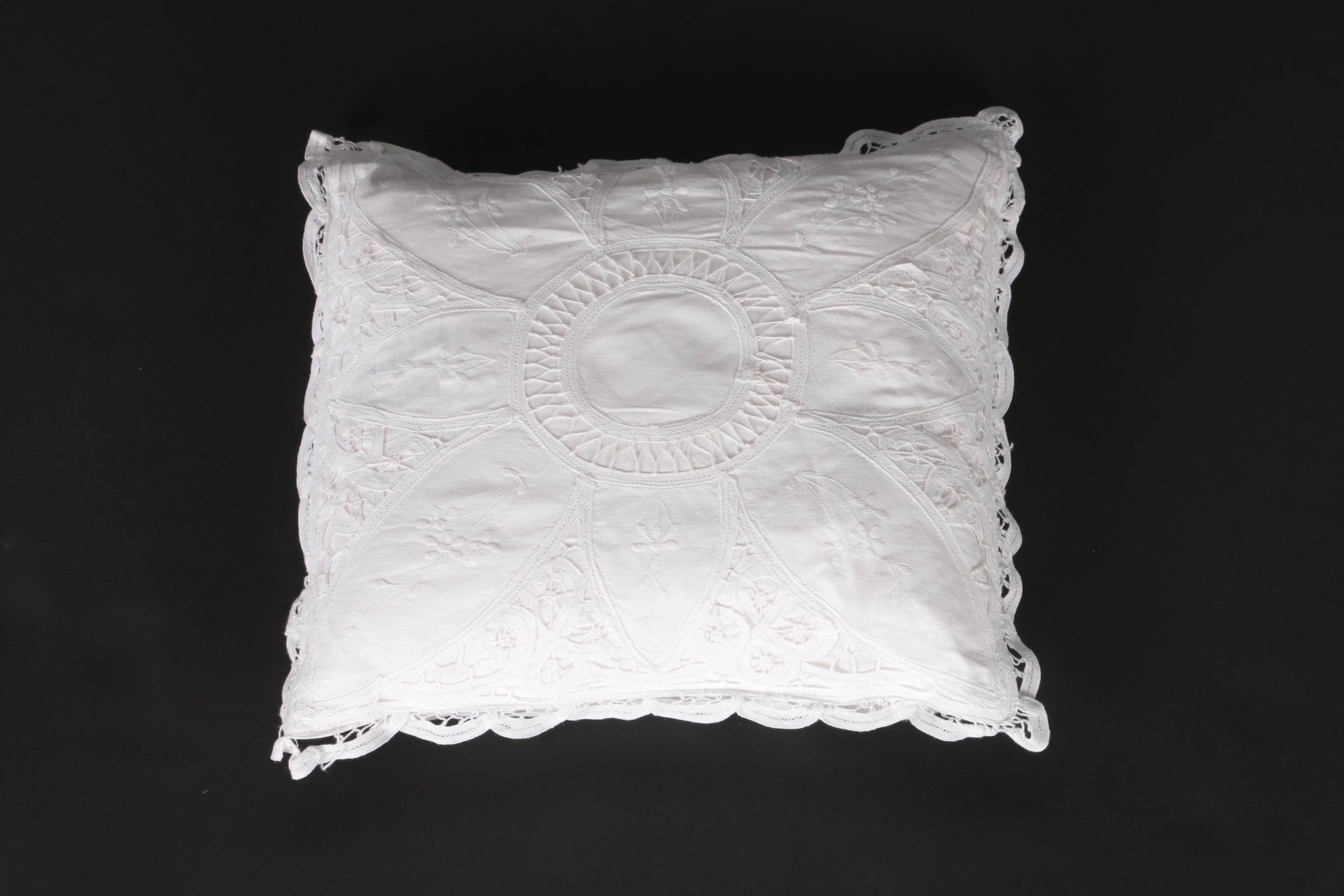 White Lace Throw Pillows