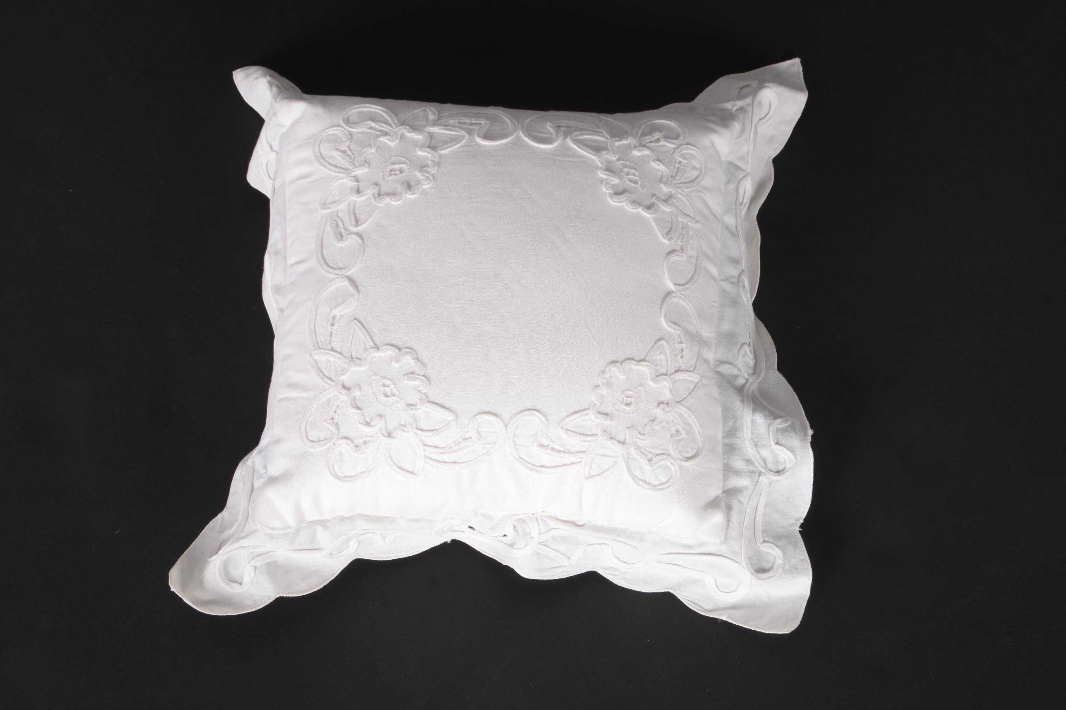 White Lace Throw Pillows