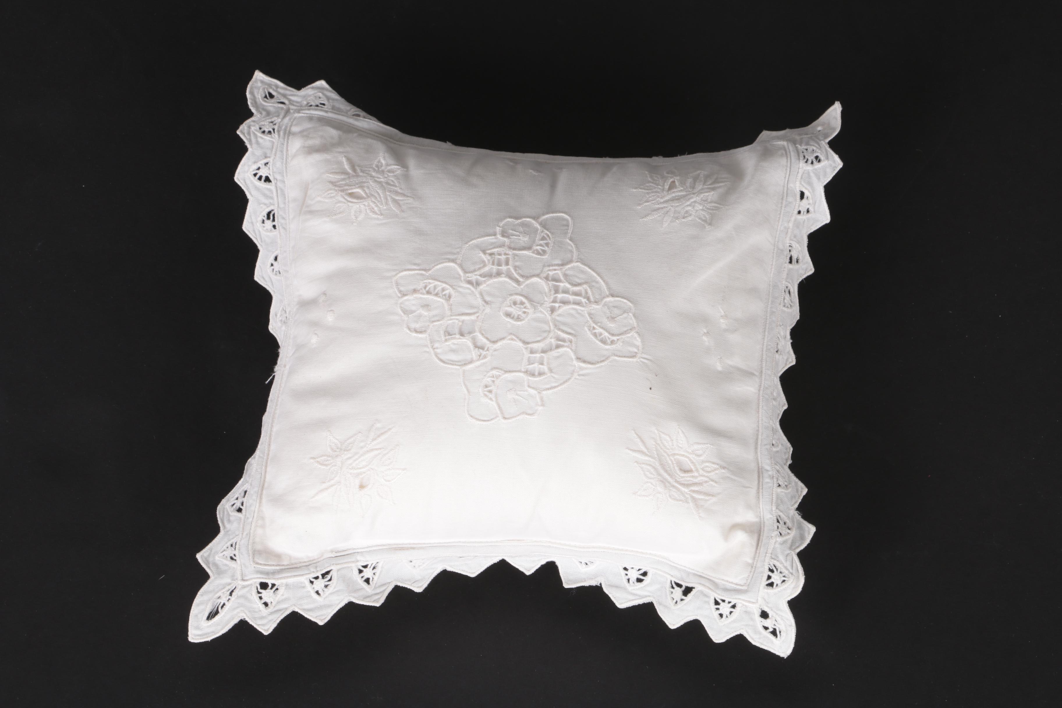 White Lace Throw Pillows