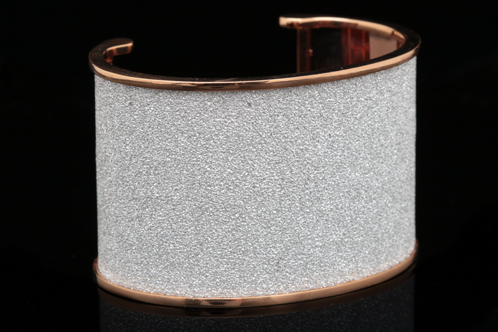 Rebecca Rose Gold Wash Bronze and Crystal Cuff Bracelet